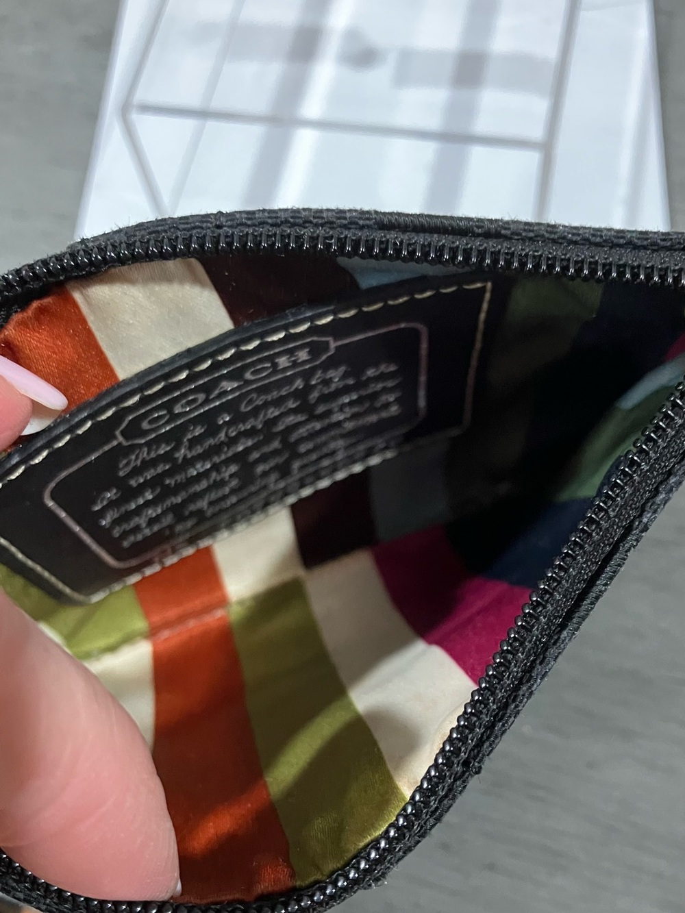 Coach Black Wristlet with legacy lining - Picture 5 of 6